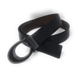 NEW Coach 91305 Men's Leather Buckle Cut To Size Belt Black